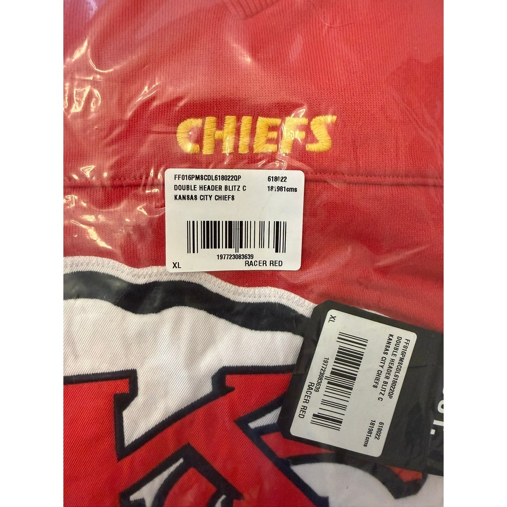 Kansas City Chiefs 47 Brand Gridiron Cornerback Lacer Hoodie Red Grey XL NEW - Picture 5 of 5